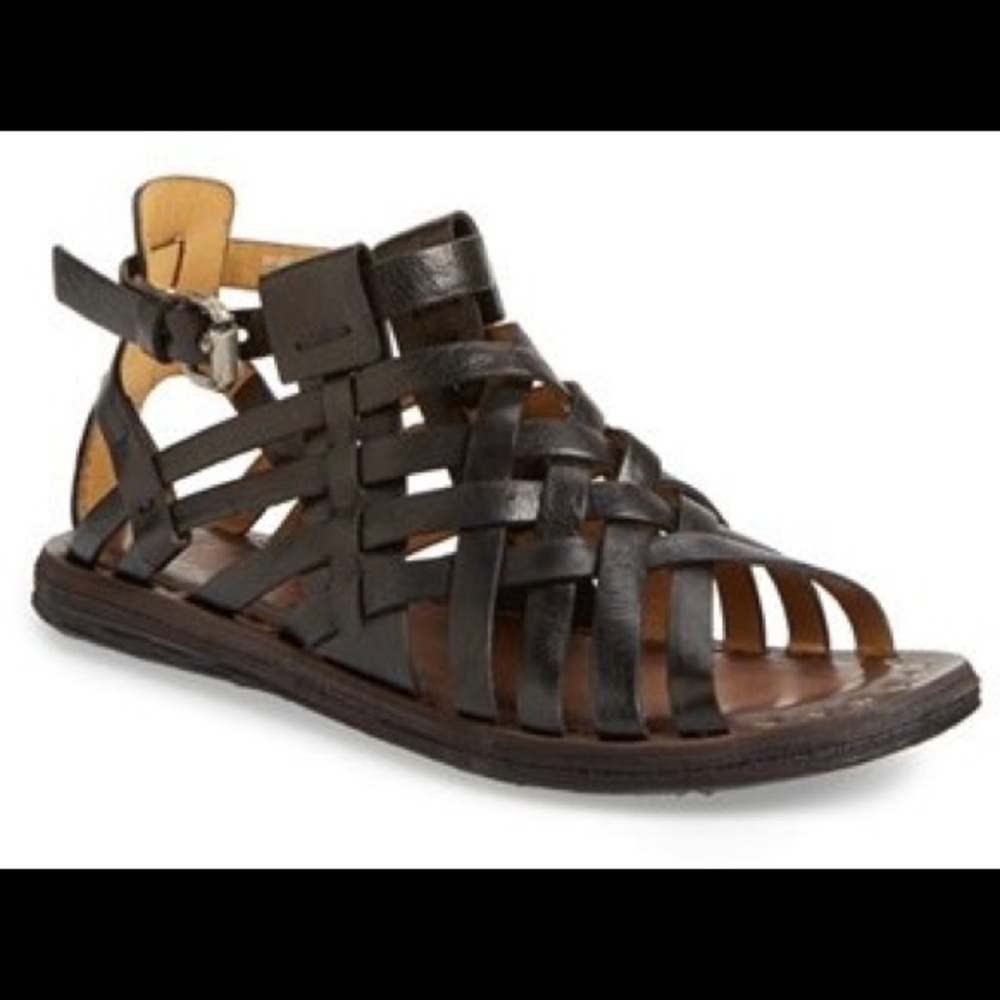 A.S. 98 lack leather gladiator sandals